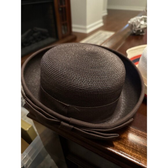 2 Vintage straw boater hats size medium